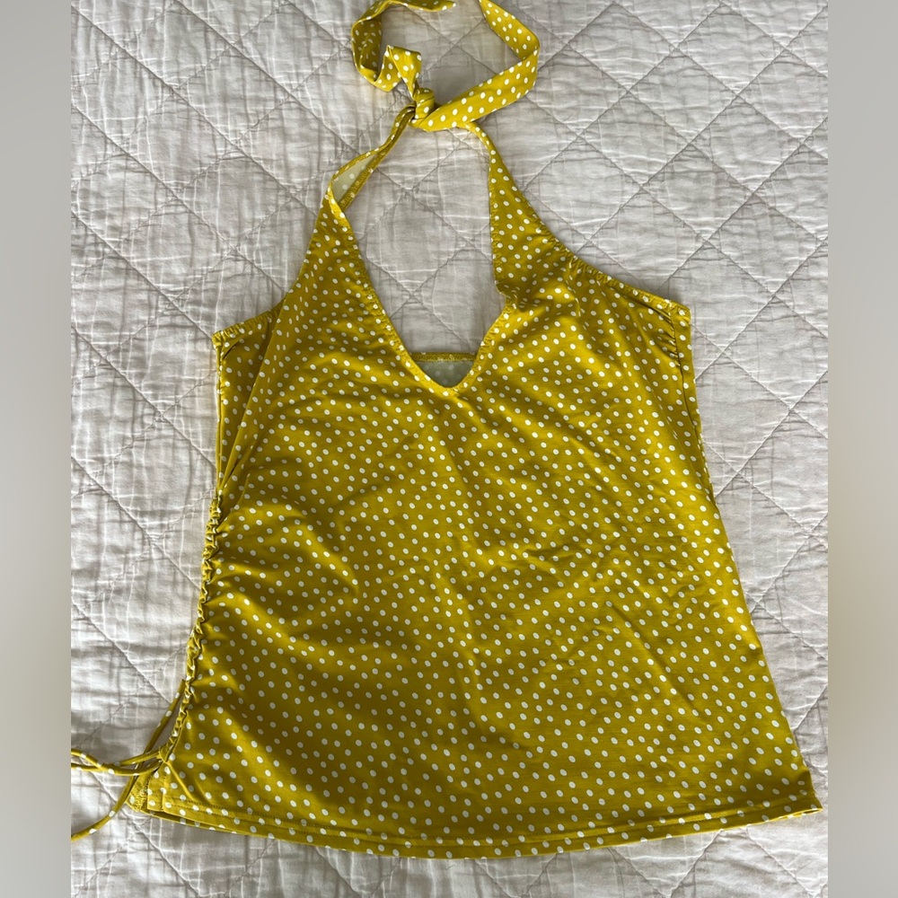 Lands' End Yellow Polka Dot tankini